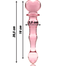 NEBULA SERIES BY IBIZA - MODÈLE 21 GODE EN VERRE BOROSILICATE ROSE 20.5 CM -O- 3.5 CM