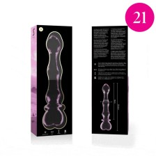 NEBULA SERIES BY IBIZA - MODELLO 21 DILDO IN VETRO BOROSILICATO ROSA 20.5 CM -O- 3.5 CM