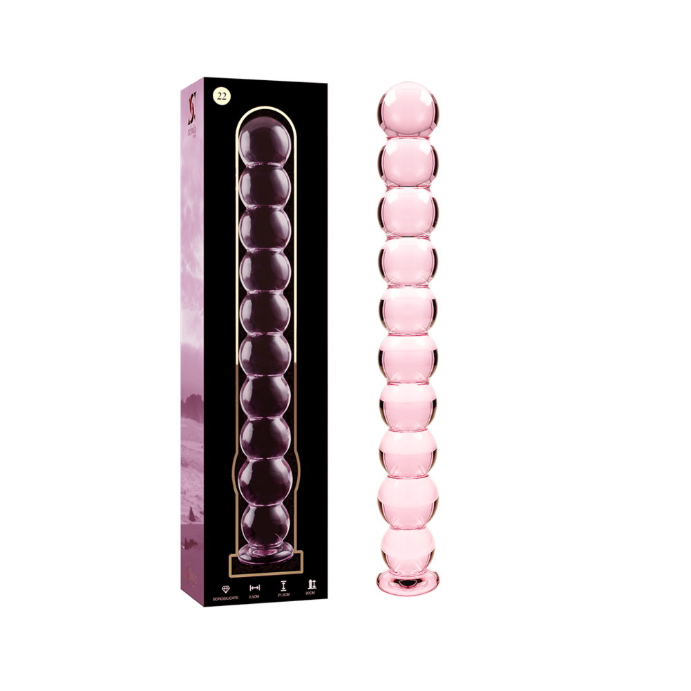 NEBULA SERIES BY IBIZA - MODEL 22 DILDO BOROSILICATE GLASS PINK 21.5 CM -O- 2.5 CM