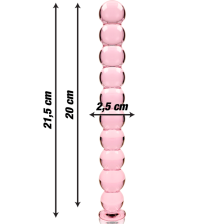 NEBULA SERIES BY IBIZA - MODÈLE 22 GODE EN VERRE BOROSILICATE ROSE 21.5 CM -O- 2.5 CM