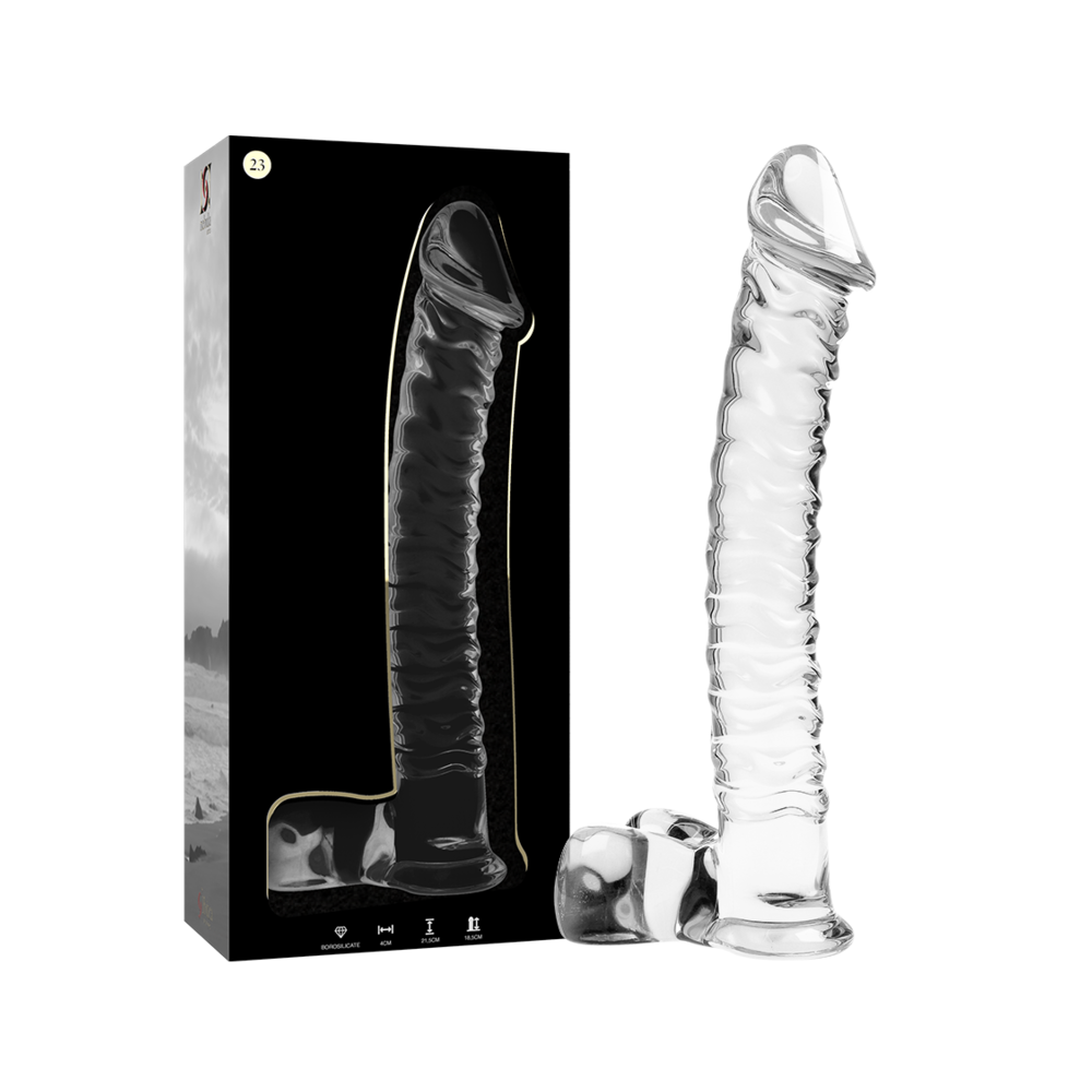 NEBULA SERIES BY IBIZA - MODELO 23 DILDO VIDRO BOROSILICADO TRANSPARENTE 21.5 CM -O- 4 CM