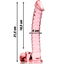 NEBULA SERIES BY IBIZA - MODEL 23 DILDO GLASS PINK 21.5 CM -O- 4 CM