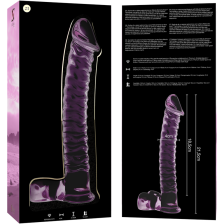 NEBULA SERIES BY IBIZA - MODEL 23 DILDO BOROSILICATE GLASS PINK 21.5 CM -O- 4 CM