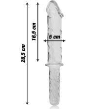 NEBULA SERIES BY IBIZA - MODEL 24 DILDO GLASS CLEAR 28.5 CM -O- 5 CM