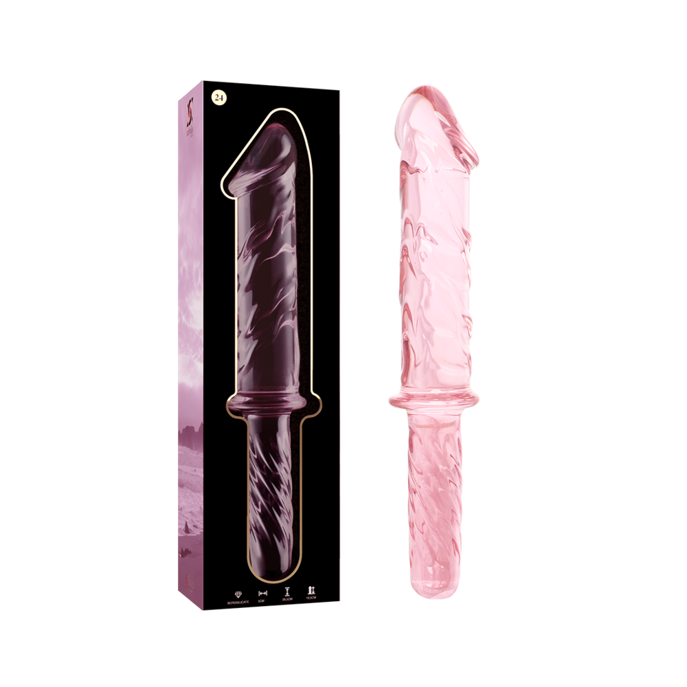 NEBULA SERIES BY IBIZA - MODÈLE 24 GODE EN VERRE BOROSILICATE ROSE 28.5 CM -O- 5 CM