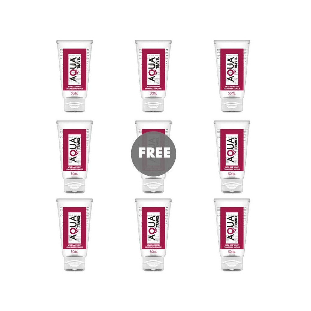 AQUA TRAVEL - LUBRIFICANTE À BASE DE ÁGUA AQUA TRAVEL WILD SABBERRY SABOR - 50 ML 8+1 GRÁTIS