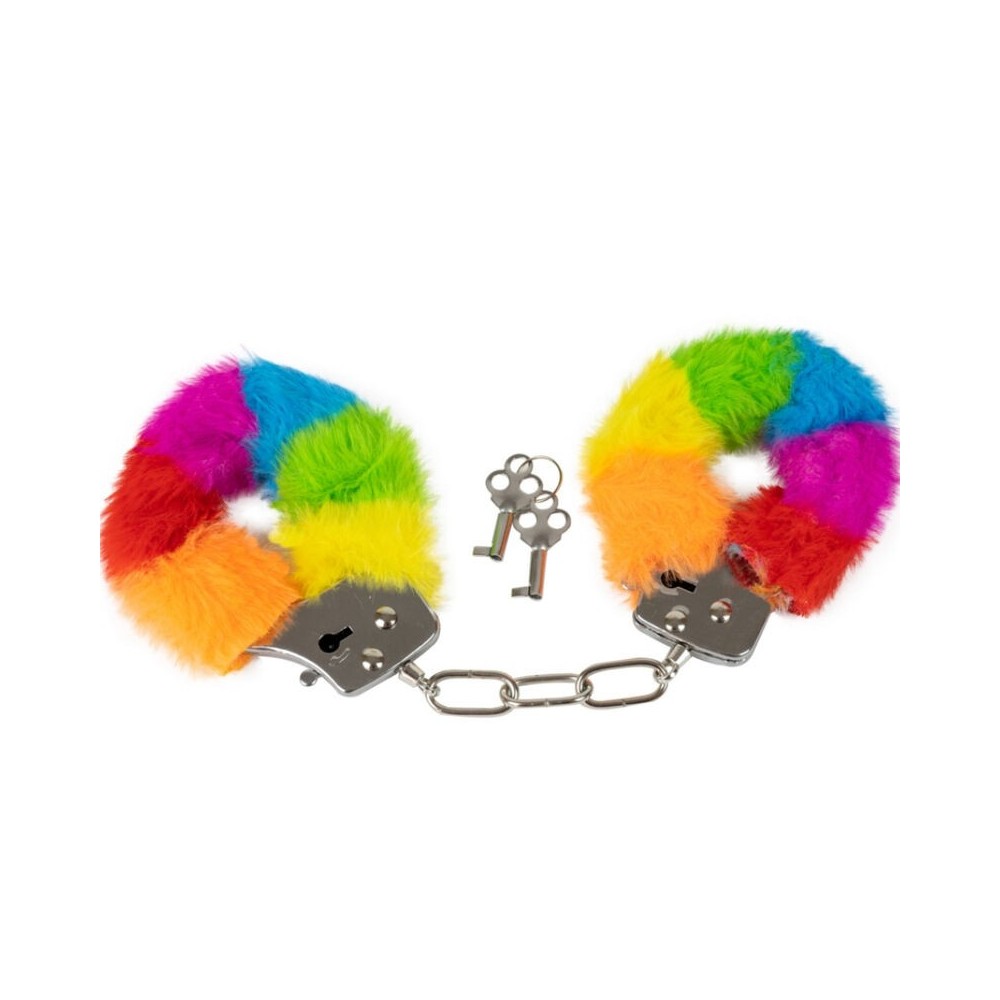 SPENCER & FLEETWOOD - HANDSCHELLEN AUS METALL MIT REGENBOGENGEFÜTTERT