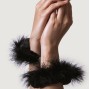 ADRIEN LASTIC - MANETTE IN METALLO CON PIUME NERE