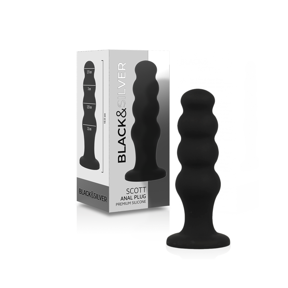 BLACK&SILVER - PLUG ANALE IN SILICONE SCOTT PREMIUM NERO