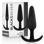 BLACK&SILVER - KAEL SILIKON ANALPLUG MIT MITTLEREM GRIFF