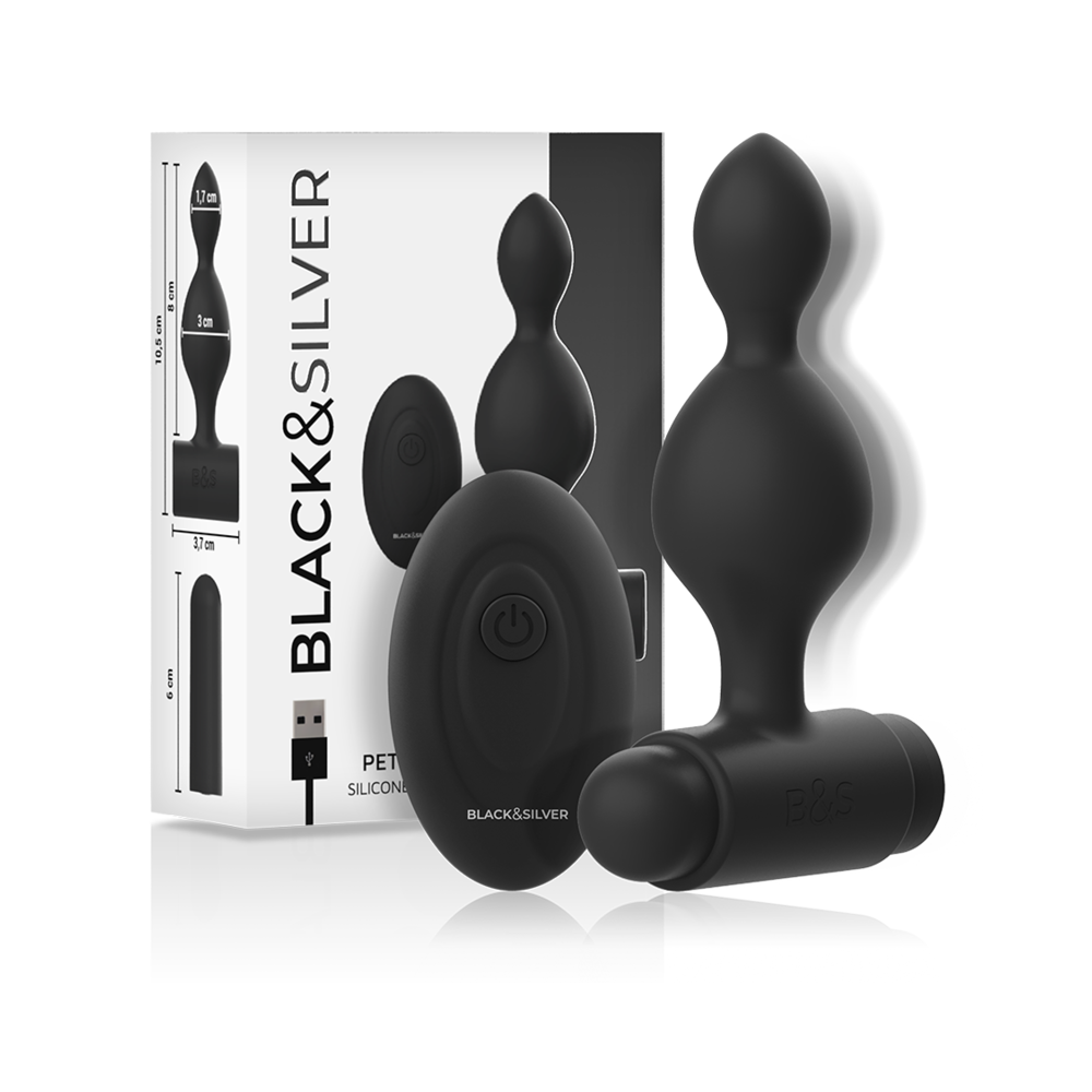 BLACK&SILVER - TUCKER KLEINE ANALSTECKER AUS SILIKON MIT FERNBEDIENUNG