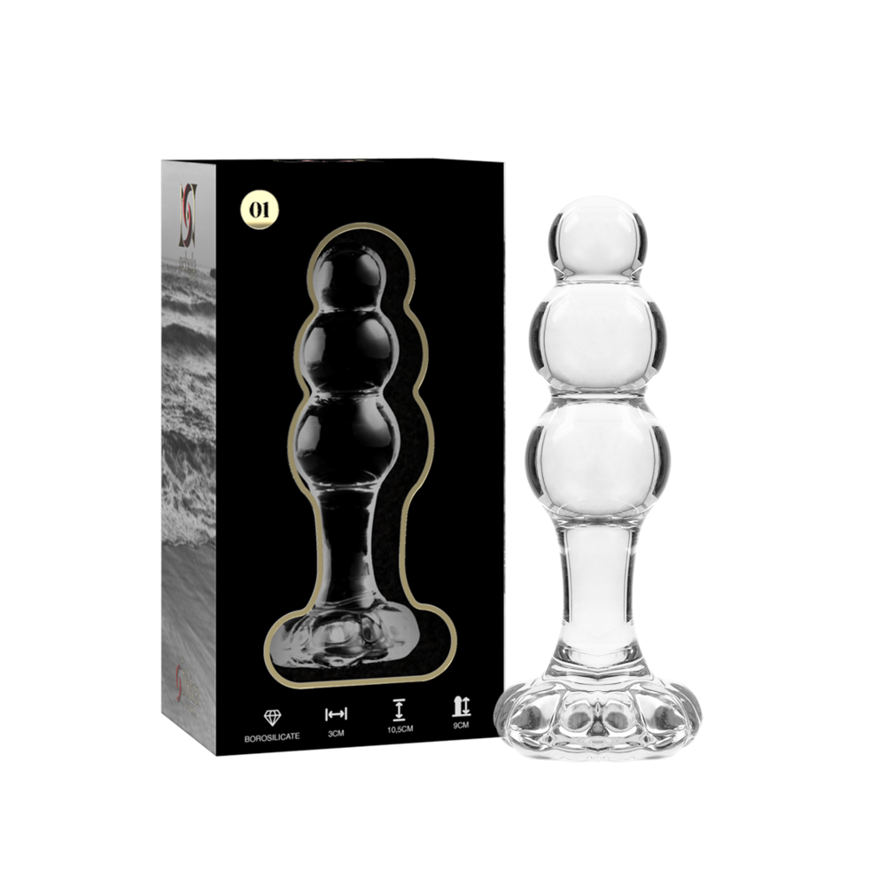 NEBULA SERIES BY IBIZA - MODELO 1 PLUG VIDRO BOROSILICADO TRANSPARENTE 10.5 CM -O- 3 CM