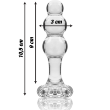 NEBULA SERIES BY IBIZA - MODEL 1 ANAL PLUG GLASS CLEAR 10.5 CM -O- 3 CM