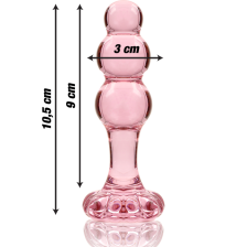 NEBULA SERIES BY IBIZA - MODÈLE 1 PLUG ANAL VERRE BOROSILICATE ROSE 10.5 CM -O- 3 CM