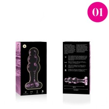 NEBULA SERIES BY IBIZA - MODELLO 1 PLUG ANALE VETRO BOROSILICATO ROSA 10.5 CM -O- 3 CM