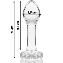 NEBULA SERIES BY IBIZA - MODEL 2 ANAL PLUG GLASS CLEAR 11 CM -O- 3.5 CM