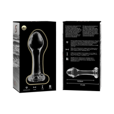 NEBULA SERIES BY IBIZA - MODEL 2 ANAL PLUG GLASS CLEAR 11 CM -O- 3.5 CM