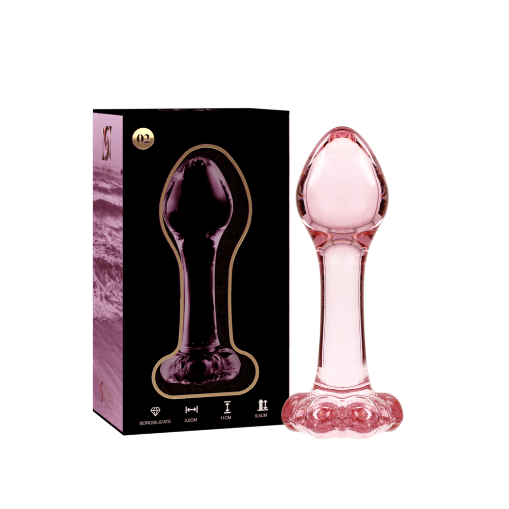NEBULA SERIES BY IBIZA - MODELO 2 PLUG ANAL VIDRO BOROSILICADO ROSA 11 CM -O- 3.5 CM