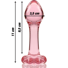 NEBULA SERIES BY IBIZA - PLUG ANAL MODÈLE 2 VERRE BOROSILICATE ROSE 11 CM -O- 3.5 CM