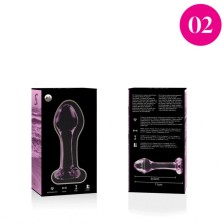 NEBULA SERIES BY IBIZA - MODEL 2 ANAL PLUG GLASS PINK 11 CM -O- 3.5 CM