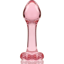 NEBULA SERIES BY IBIZA - MODEL 2 ANAL PLUG BOROSILICATE GLASS PINK 11 CM -O- 3.5 CM