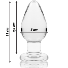 NEBULA SERIES BY IBIZA - MODEL 3 ANAL PLUG GLASS TRANSPARENT 11 CM -O- 5 CM