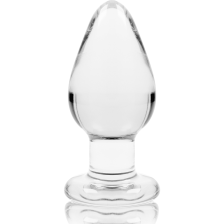 NEBULA SERIES BY IBIZA - MODELLO 3 PLUG ANALE VETRO BOROSILICATO TRASPARENTE 11 CM -O- 5 CM