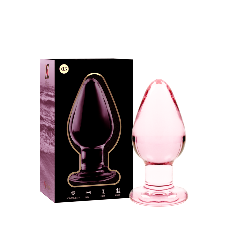 NEBULA SERIES BY IBIZA - PLUG ANAL MODÈLE 3 VERRE BOROSILICATE ROSE 11 CM -O- 5 CM