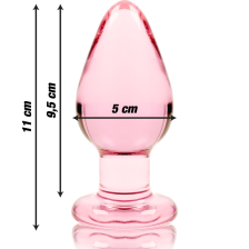 NEBULA SERIES BY IBIZA - PLUG ANAL MODÈLE 3 VERRE BOROSILICATE ROSE 11 CM -O- 5 CM