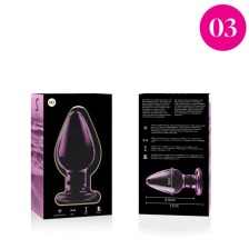 NEBULA SERIES BY IBIZA - MODEL 3 ANAL PLUG GLASS PINK 11 CM -O- 5 CM
