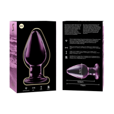 NEBULA SERIES BY IBIZA - PLUG ANAL MODÈLE 3 VERRE BOROSILICATE ROSE 11 CM -O- 5 CM