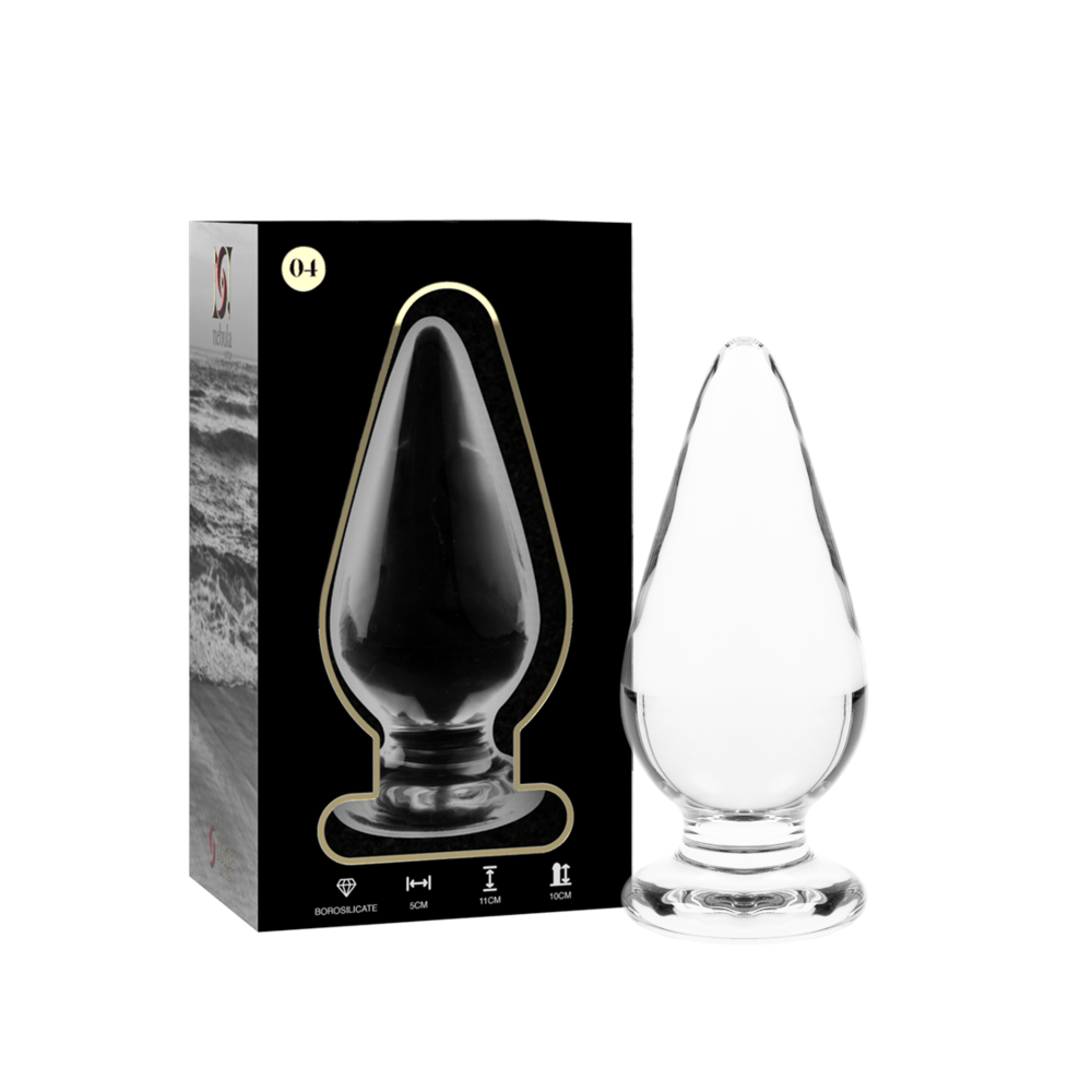 NEBULA SERIES BY IBIZA - MODEL 4 ANAL PLUG BOROSILICATE GLASS CLEAR 11 CM -O- 5 CM