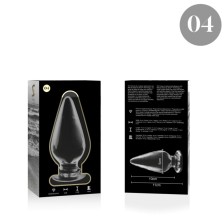 NEBULA SERIES BY IBIZA - MODEL 4 ANAL PLUG BOROSILICATE GLASS CLEAR 11 CM -O- 5 CM