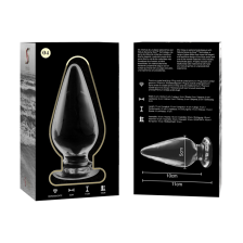 NEBULA SERIES BY IBIZA - MODEL 4 ANAL PLUG GLASS CLEAR 11 CM -O- 5 CM