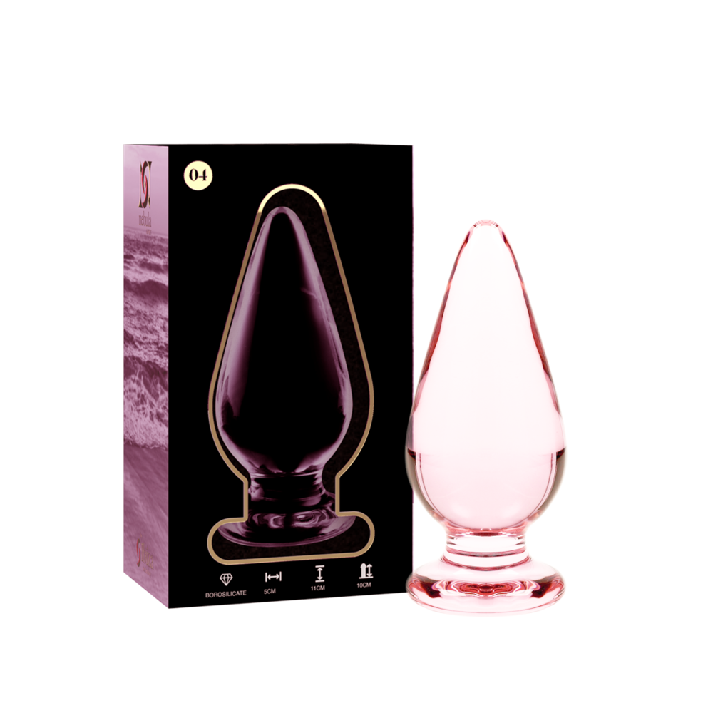 NEBULA SERIES BY IBIZA - MODEL 4 ANAL PLUG BOROSILICATE GLASS PINK 11 CM -O- 5 CM