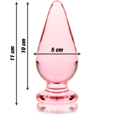 NEBULA SERIES BY IBIZA - MODEL 4 ANAL PLUG GLASS PINK 11 CM -O- 5 CM