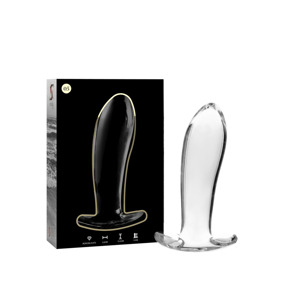 NEBULA SERIES BY IBIZA - MODEL 5 ANAL PLUG GLASS CLEAR 12.5 CM -O- 3.5 CM