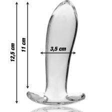 NEBULA SERIES BY IBIZA - MODEL 5 ANAL PLUG GLASS CLEAR 12.5 CM -O- 3.5 CM