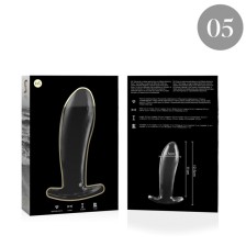 NEBULA SERIES BY IBIZA - MODEL 5 ANAL PLUG GLASS CLEAR 12.5 CM -O- 3.5 CM