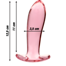 NEBULA SERIES BY IBIZA - MODEL 5 ANAL PLUG GLASS PINK 12.5 CM -O- 3.5 CM