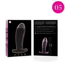 NEBULA SERIES BY IBIZA - MODEL 5 ANAL PLUG GLASS PINK 12.5 CM -O- 3.5 CM