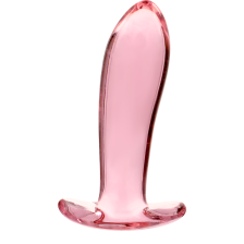 NEBULA SERIES BY IBIZA - MODEL 5 ANAL PLUG GLASS PINK 12.5 CM -O- 3.5 CM