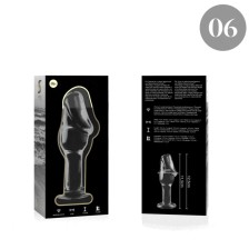 NEBULA SERIES BY IBIZA - MODELLO 6 PLUG ANALE VETRO BOROSILICATO TRASPARENTE 12.5 CM -O- 4 CM