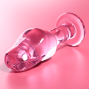 NEBULA SERIES BY IBIZA - MODEL 6 ANAL PLUG GLASS PINK 12.5 CM -O- 4 CM