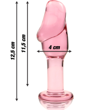 NEBULA SERIES BY IBIZA - MODELLO 6 PLUG ANALE VETRO BOROSILICATO ROSA 12.5 CM -O- 4 CM