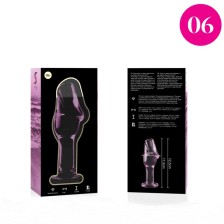 NEBULA SERIES BY IBIZA - MODELO 6 PLUG ANAL VIDRO BOROSILICADO ROSA 12.5 CM -O- 4 CM
