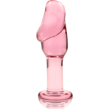 NEBULA SERIES BY IBIZA - MODELLO 6 PLUG ANALE VETRO BOROSILICATO ROSA 12.5 CM -O- 4 CM
