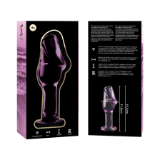 NEBULA SERIES BY IBIZA - MODELLO 6 PLUG ANALE VETRO BOROSILICATO ROSA 12.5 CM -O- 4 CM