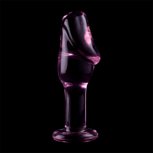 NEBULA SERIES BY IBIZA - MODEL 6 ANAL PLUG GLASS PINK 12.5 CM -O- 4 CM