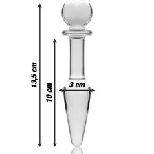 NEBULA SERIES BY IBIZA - MODEL 7 ANAL PLUG GLASS CLEAR 13.5 CM -O- 3 CM